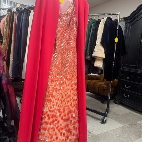knee length dresses for ladies 1970s Neiman Marcus Floral Silk Chiffon Maxi Dress